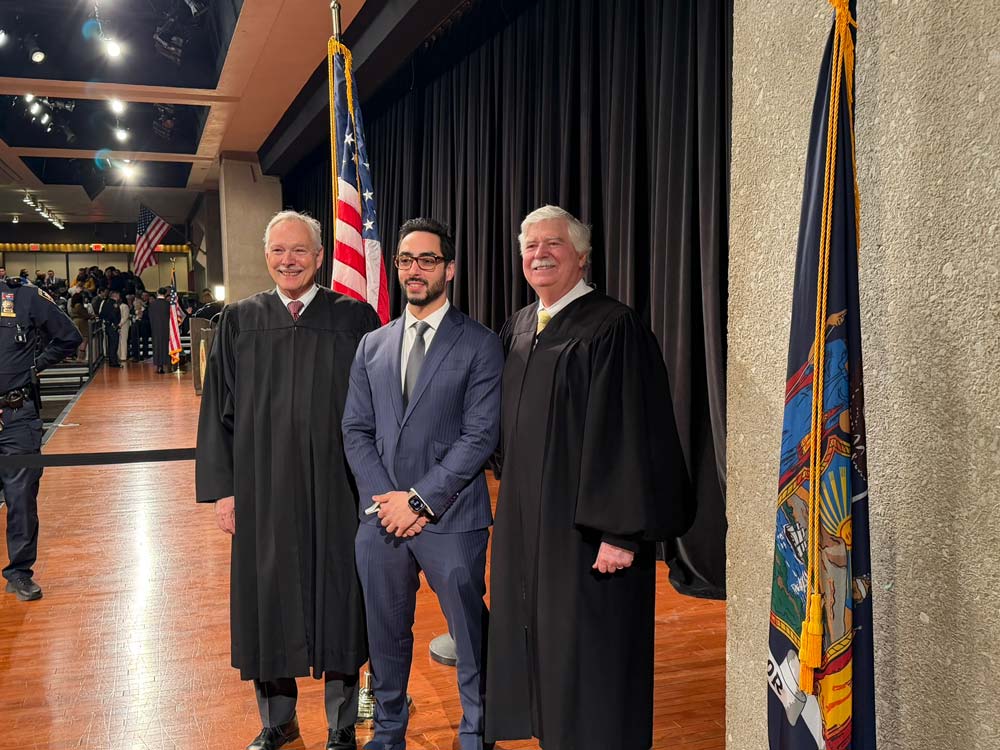 Shawn Lowe Desai with two judges